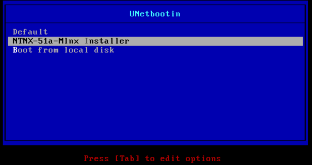 Unetbootin - Nutanix ESXi 5.1 upgrade menu